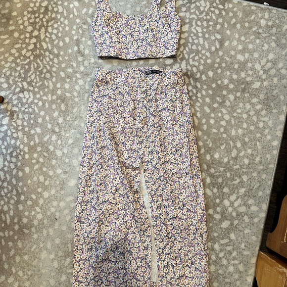 ZARA 2 piece Linen blend floral skirt + top - Picture 4 of 4